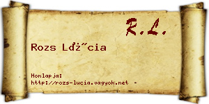 Rozs Lúcia névjegykártya